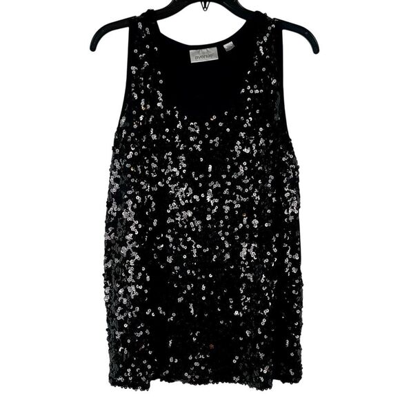 Avenue Tops - Avenue Black Sequin Tank Top 22/24